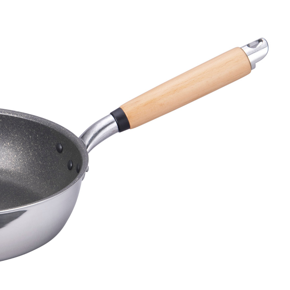 フライパン 24cm 深型 IH対応 極 ふかみ 日本製 ( ガス火対応 深型フライパン アルミ製 ふっ素樹脂加工 軽い アルミフライパン 24センチ フッ素コーティング 炒め鍋 木製ハンドル 軽量 キッチンツール 家庭用 )