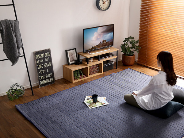 テレビ台 幅75~135cm 伸縮型 スリムタイプ ヴィンテージ調 ( ローボード テレビラック TV台 TVボード コーナー 組み換え 伸縮 リビング収納 TVラック 収納 ラック リビングボード コーナー置き 木目 スチール脚 おしゃれ ) 【オーク】 オーク