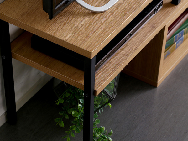 テレビ台 幅75~135cm 伸縮型 スリムタイプ ヴィンテージ調 ( ローボード テレビラック TV台 TVボード コーナー 組み換え 伸縮 リビング収納 TVラック 収納 ラック リビングボード コーナー置き 木目 スチール脚 おしゃれ ) 【オーク】 オーク