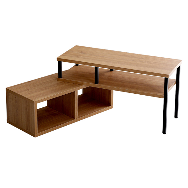 テレビ台 幅75~135cm 伸縮型 スリムタイプ ヴィンテージ調 ( ローボード テレビラック TV台 TVボード コーナー 組み換え 伸縮 リビング収納 TVラック 収納 ラック リビングボード コーナー置き 木目 スチール脚 おしゃれ ) 【オーク】 オーク