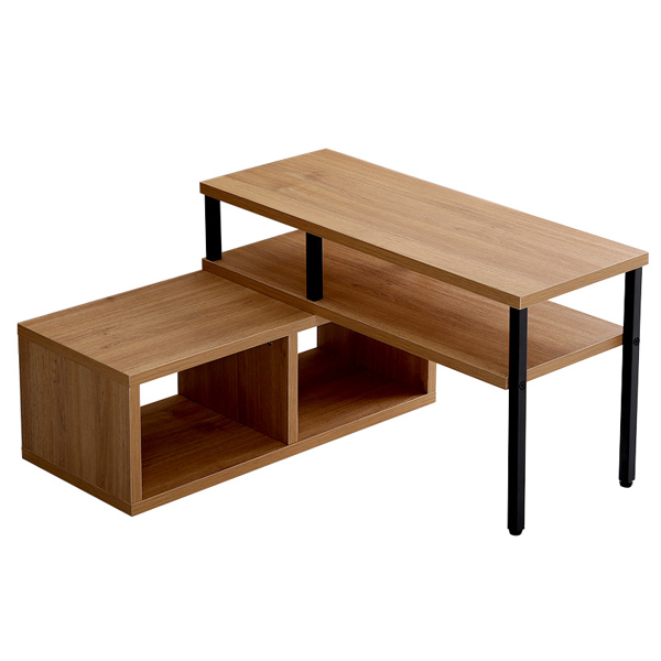 テレビ台 幅75~135cm 伸縮型 スリムタイプ ヴィンテージ調 ( ローボード テレビラック TV台 TVボード コーナー 組み換え 伸縮 リビング収納 TVラック 収納 ラック リビングボード コーナー置き 木目 スチール脚 おしゃれ ) 【オーク】 オーク