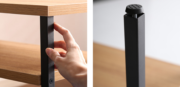 テレビ台 幅75~135cm 伸縮型 スリムタイプ ヴィンテージ調 ( ローボード テレビラック TV台 TVボード コーナー 組み換え 伸縮 リビング収納 TVラック 収納 ラック リビングボード コーナー置き 木目 スチール脚 おしゃれ ) 【オーク】 オーク