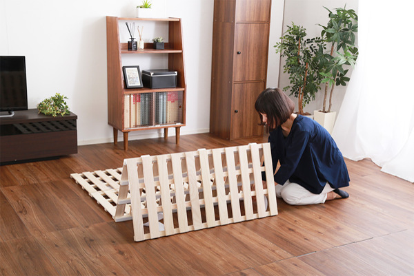 すのこベッド ダブル 4つ折り式 桐 桐すのこ ダブルサイズ