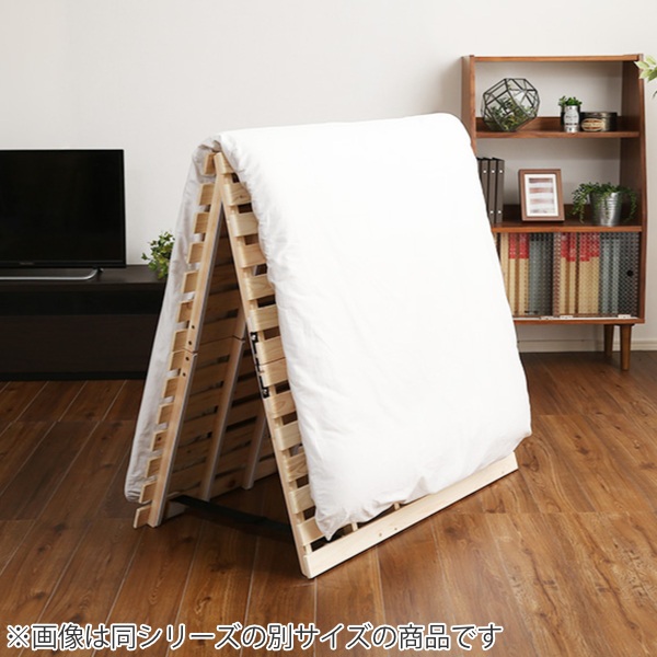 すのこベッド ダブル 2つ折り 檜 木製 天然木 ひのき すのこ