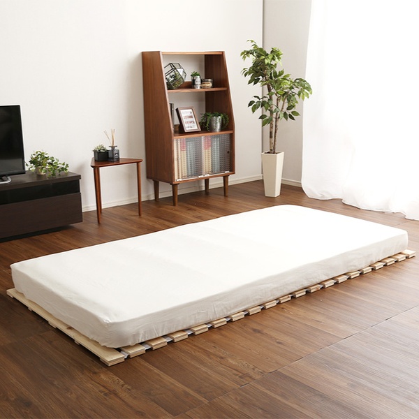 すのこベッド シングル ロール式 檜 木製 天然木 ひのき すのこ ベッド 収納 ( ロール 折りたたみベッド すのこマット ベット ヒノキ 除湿 すのこベット スノコベッド 湿気 カビ ダニ 対策 折り畳み )