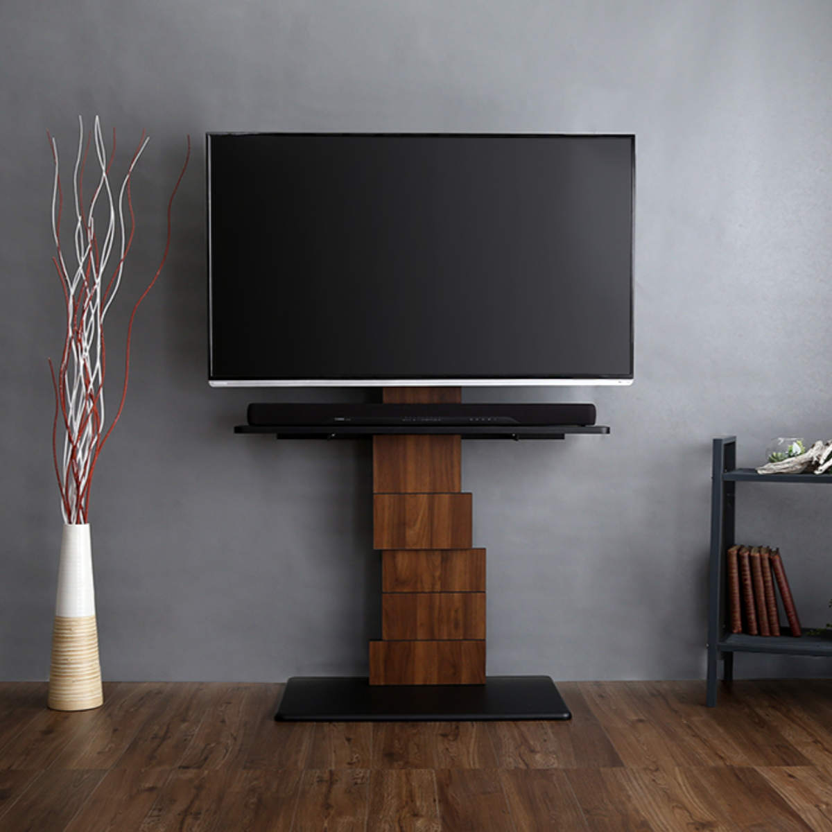 テレビ台 壁寄せ 幅75cm ハイタイプ ブロックデザイン サウンド