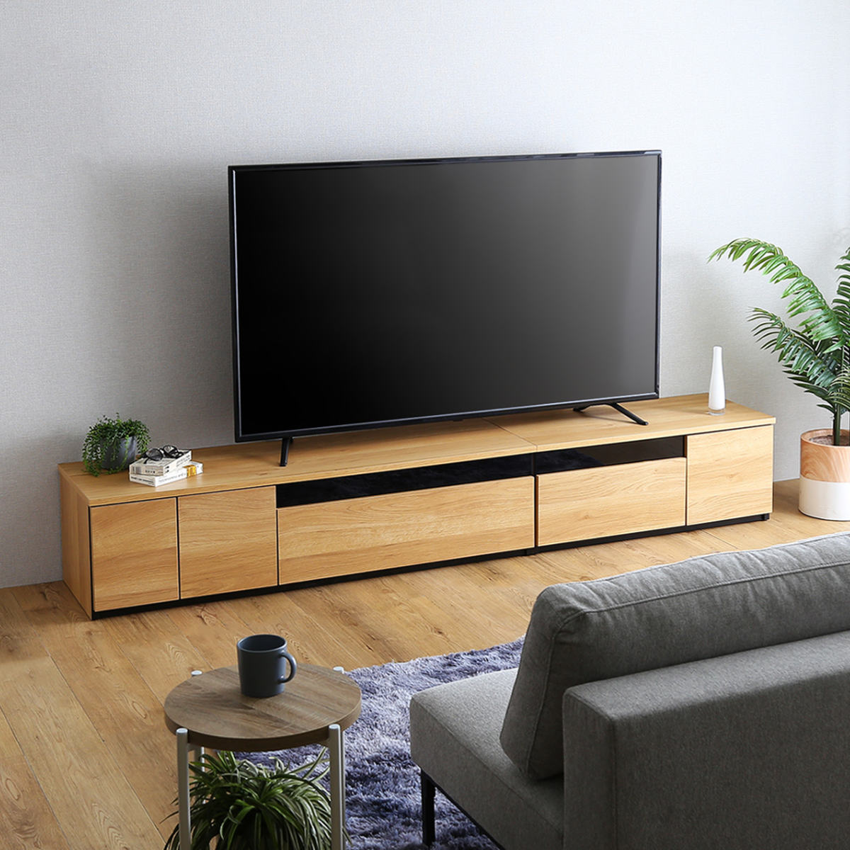 テレビ台 幅230cm 100型対応 完成品 日本製 （ ローボード 大型テレビ