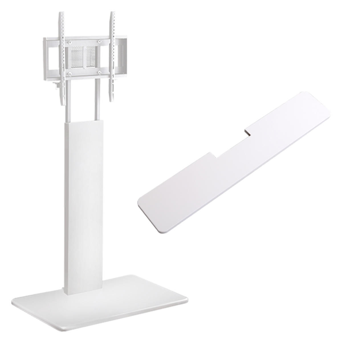 テレビスタンド 32~60インチ対応 ハイタイプ 耐震 サウンドバー専用棚付き HDDホルダー ( テレビ台 スタンド 伸縮 壁面 高さ調節 棚付 テレビボード TV台 ブラック ウォールナット ホワイト 木目調 ) 【ブラック】 ブラック