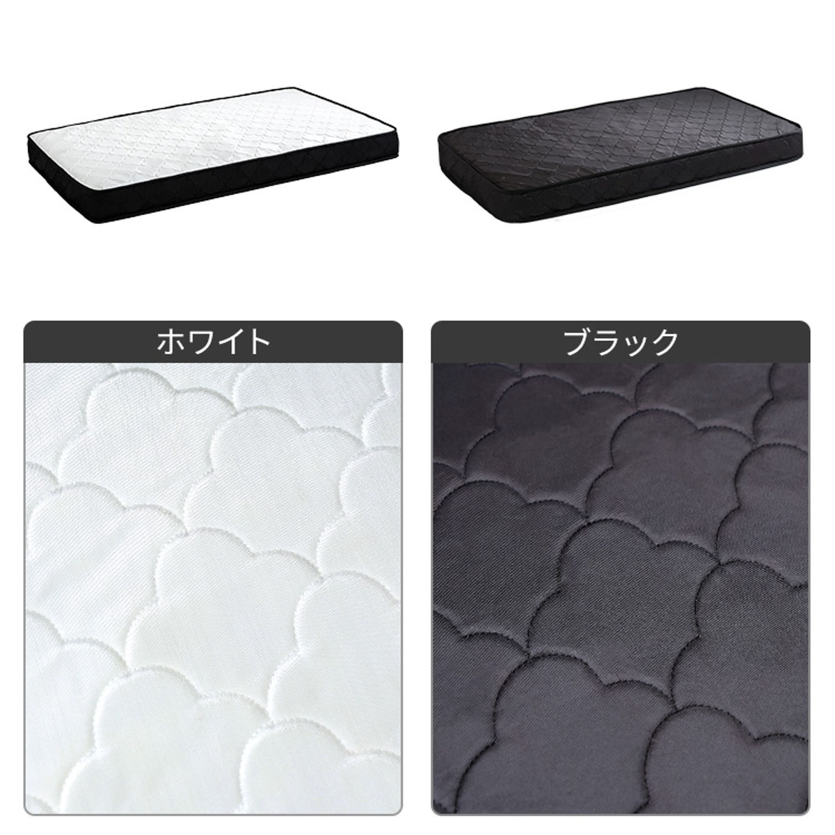 組立簡単ベッド ダブル ポケットコイルマットレス付き ( ベッド 組立簡単 天然木 高耐荷重 マットレスセット 2分で完成 耐荷重300kg 工具不要 お掃除ロボット対応 ) 【ナチュラル×ホワイト】 ナチュラル×ホワイト