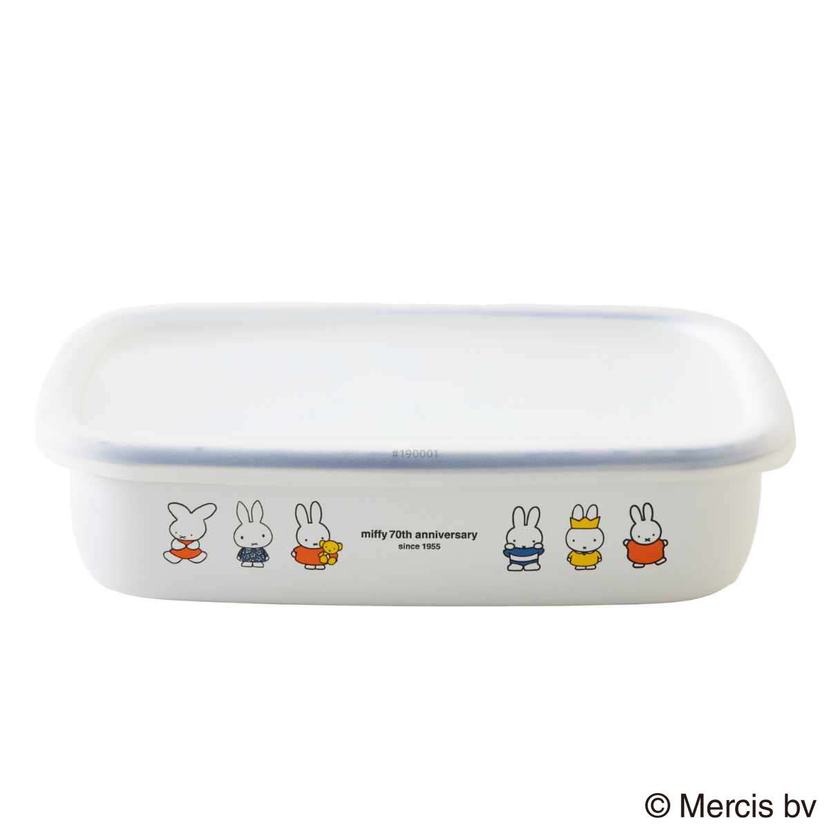 保存容器 ミッフィー70周年 浅型 角容器 Mサイズ 900ml ( miffy 富士ホーロー 密閉 琺瑯 ホーロー オーブン対応 ガス対応 琺瑯容器 角型 ほうろう 直火 ストッカー 食品保存 浅型角容器 蓋付き おしゃれ かわいい 0.9L )