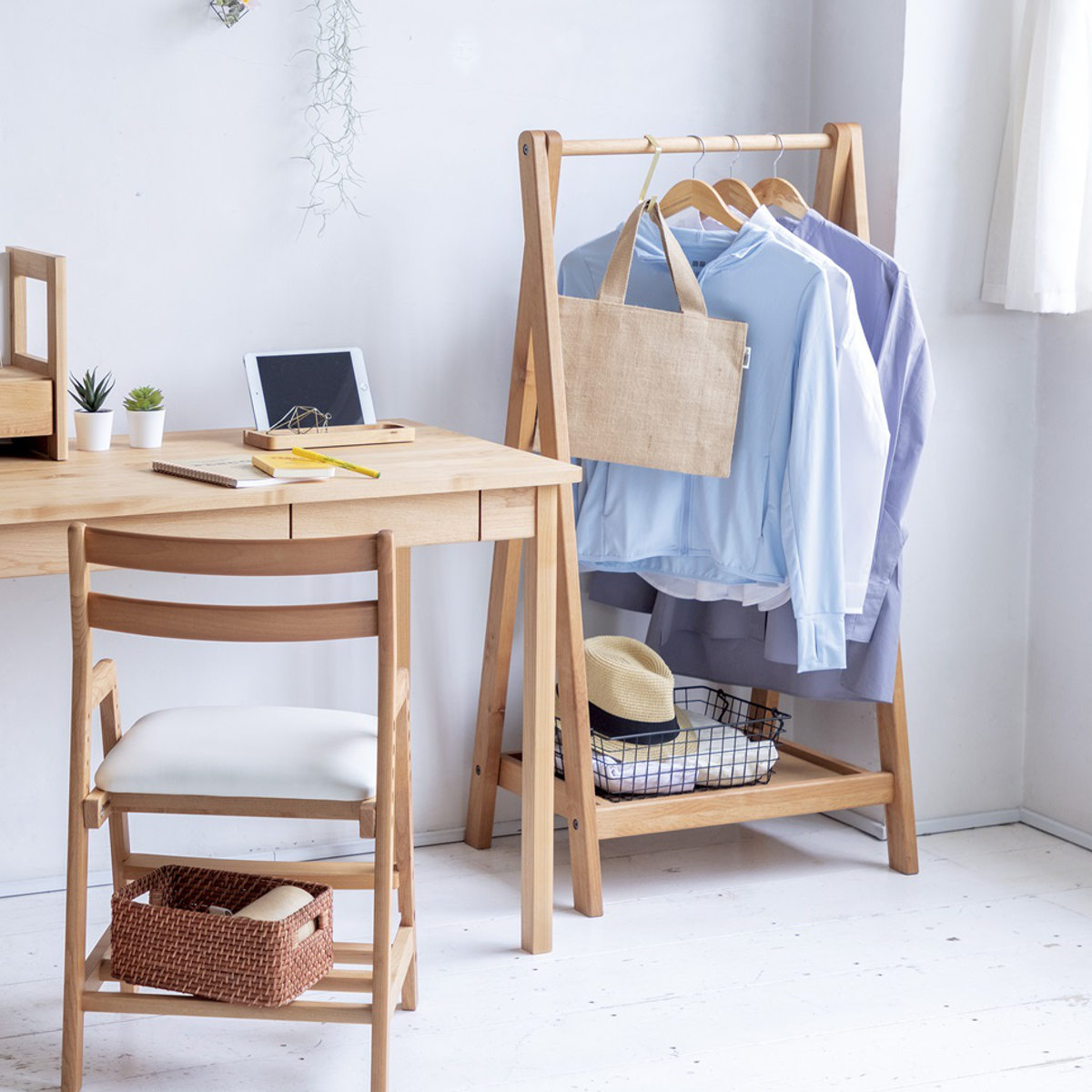 キッズハンガーラック 高さ120cm スキップ （ 棚付き ハンガー