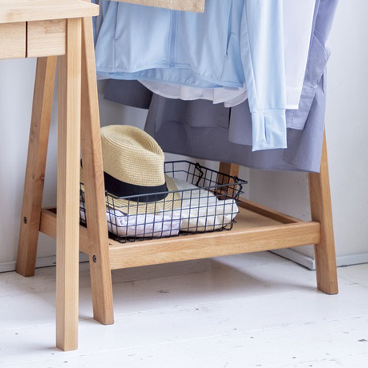 キッズハンガーラック 高さ120cm スキップ （ 棚付き ハンガーラック