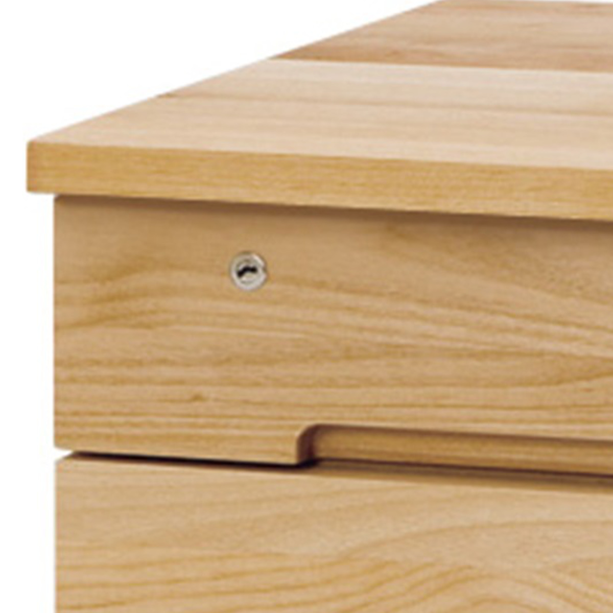 デスクワゴン キャスター付 3段 幅42.1cm 学習机用 共通袖 ( 鍵付き 引き出し デスク横 ワゴン 学習ワゴン サイドワゴン 無垢 木製 日本製 木目 リビング学習 リビング 北欧 ナチュラル )