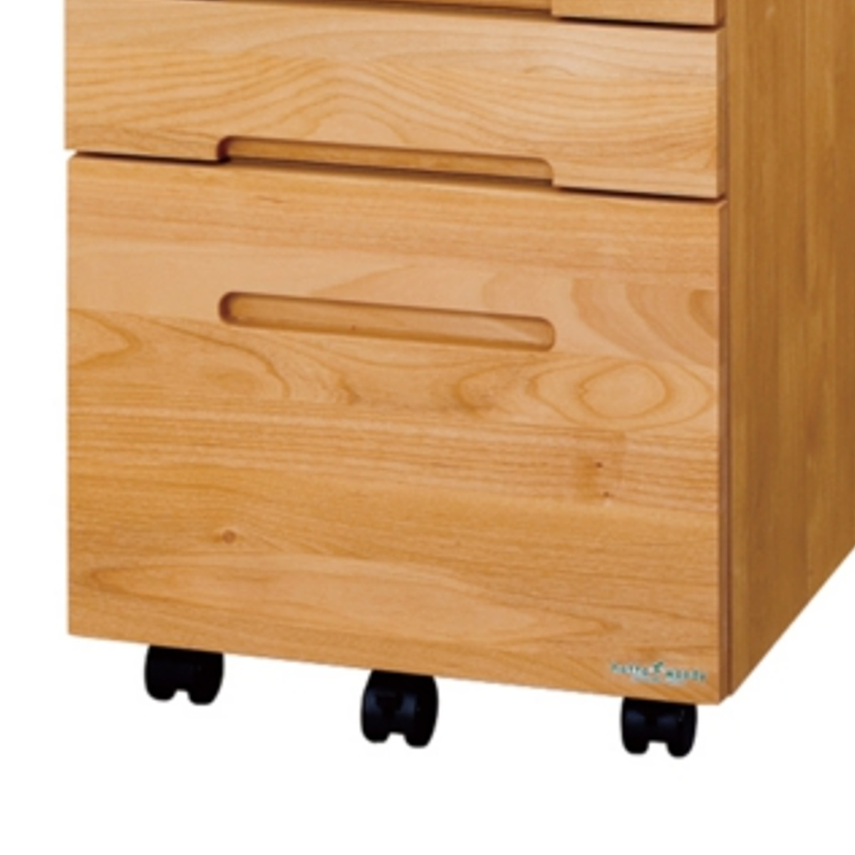 デスクワゴン キャスター付 3段 幅42.1cm 学習机用 共通袖 ( 鍵付き 引き出し デスク横 ワゴン 学習ワゴン サイドワゴン 無垢 木製 日本製 木目 リビング学習 リビング 北欧 ナチュラル )