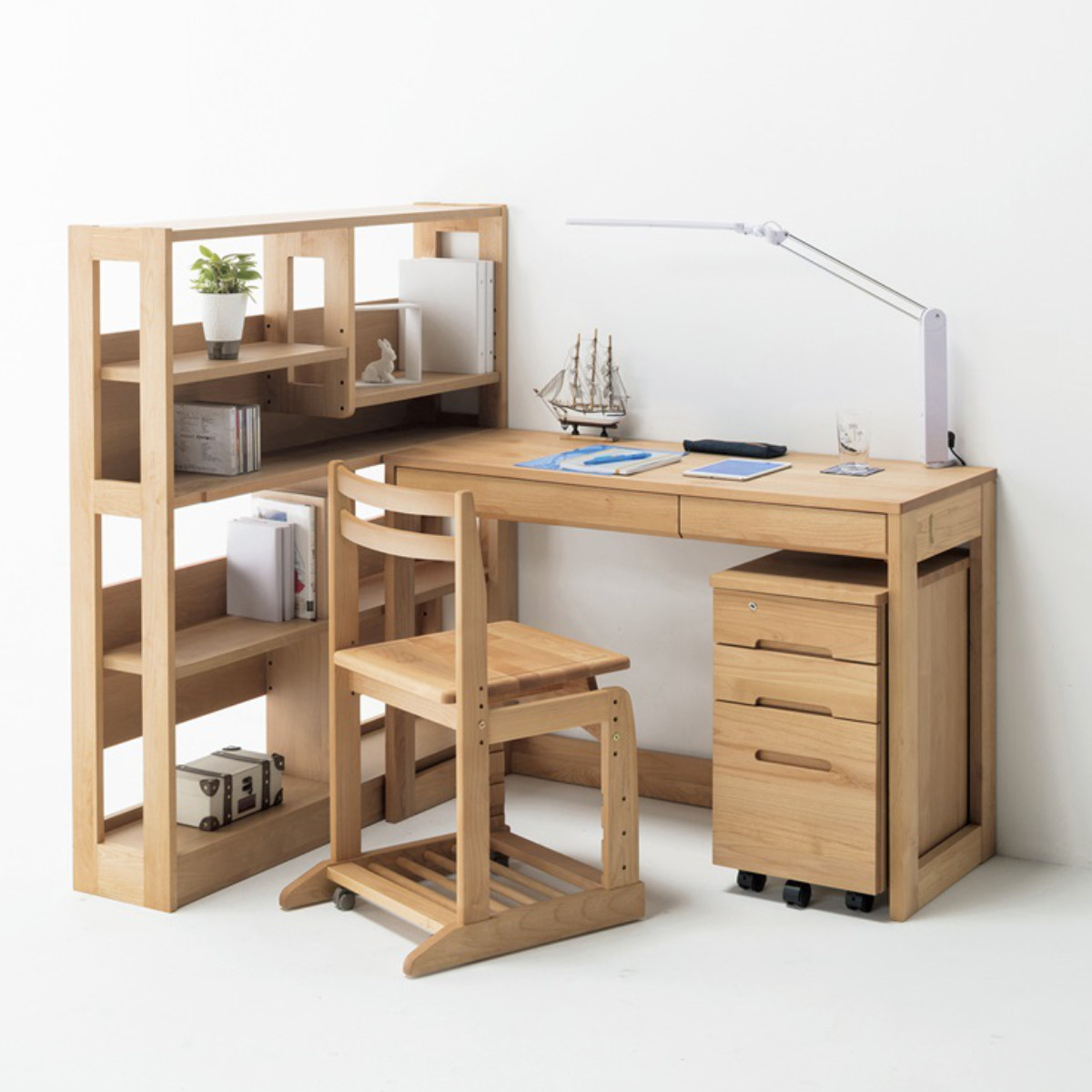 オープンラック 幅100cm 高さ120.5.cm 学習収納棚 マガジンラック カルロ ( デスク 組合せ デスク横 収納 ラック 本棚 収納棚 天然木 日本製 スリム リビング学習 木目 北欧 ナチュラル )