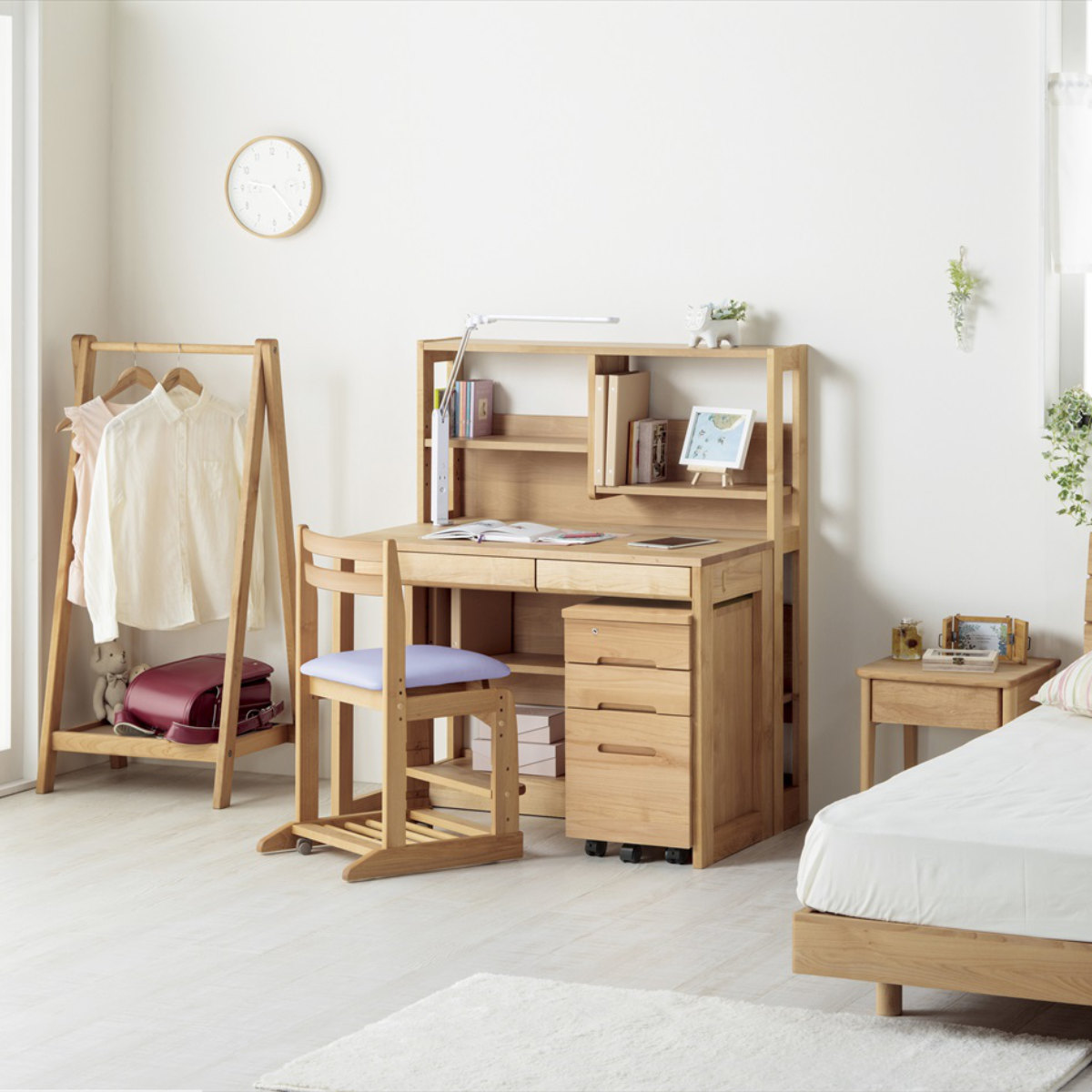 オープンラック 幅100cm 高さ120.5.cm 学習収納棚 マガジンラック カルロ ( デスク 組合せ デスク横 収納 ラック 本棚 収納棚 天然木 日本製 スリム リビング学習 木目 北欧 ナチュラル )