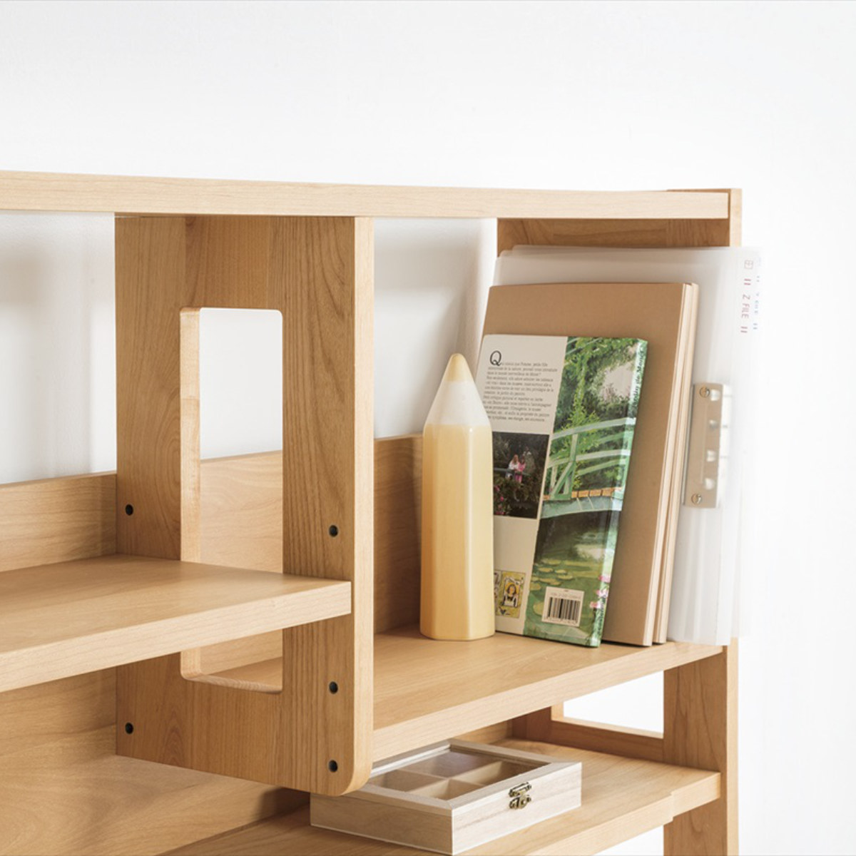 オープンラック 幅100cm 高さ120.5.cm 学習収納棚 マガジンラック カルロ ( デスク 組合せ デスク横 収納 ラック 本棚 収納棚 天然木 日本製 スリム リビング学習 木目 北欧 ナチュラル )
