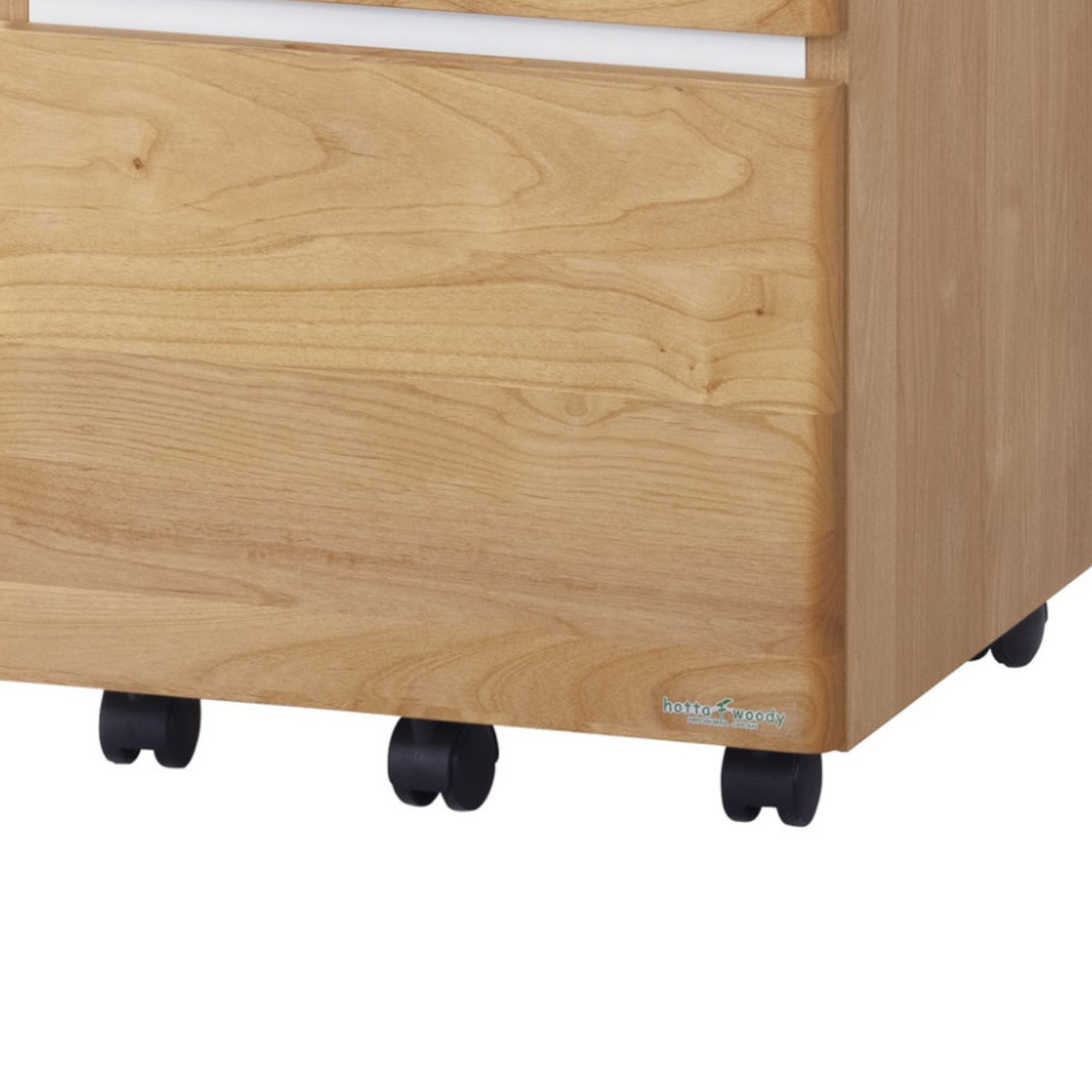 デスクワゴン キャスター付 3段 学習机用 ネージュ2 ( サイドワゴン ワゴン 木製 日本製 パーツ 収納 引き出し カギ付き 書類整理 木目 )