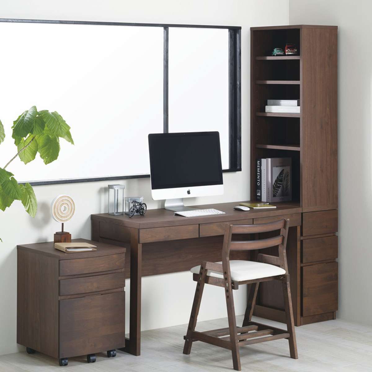 デスクサイドラック 高さ180cm 前段フルオープン引出し アールデスク専用 アール ( ラック スリム 約幅30 木製 天然木 収納 オープンラック 隙間収納 本棚 キッチンラック 棚 アルダー おしゃれ 完成品 日本製 引き出し ) 【ウォールナット】 ウォールナット