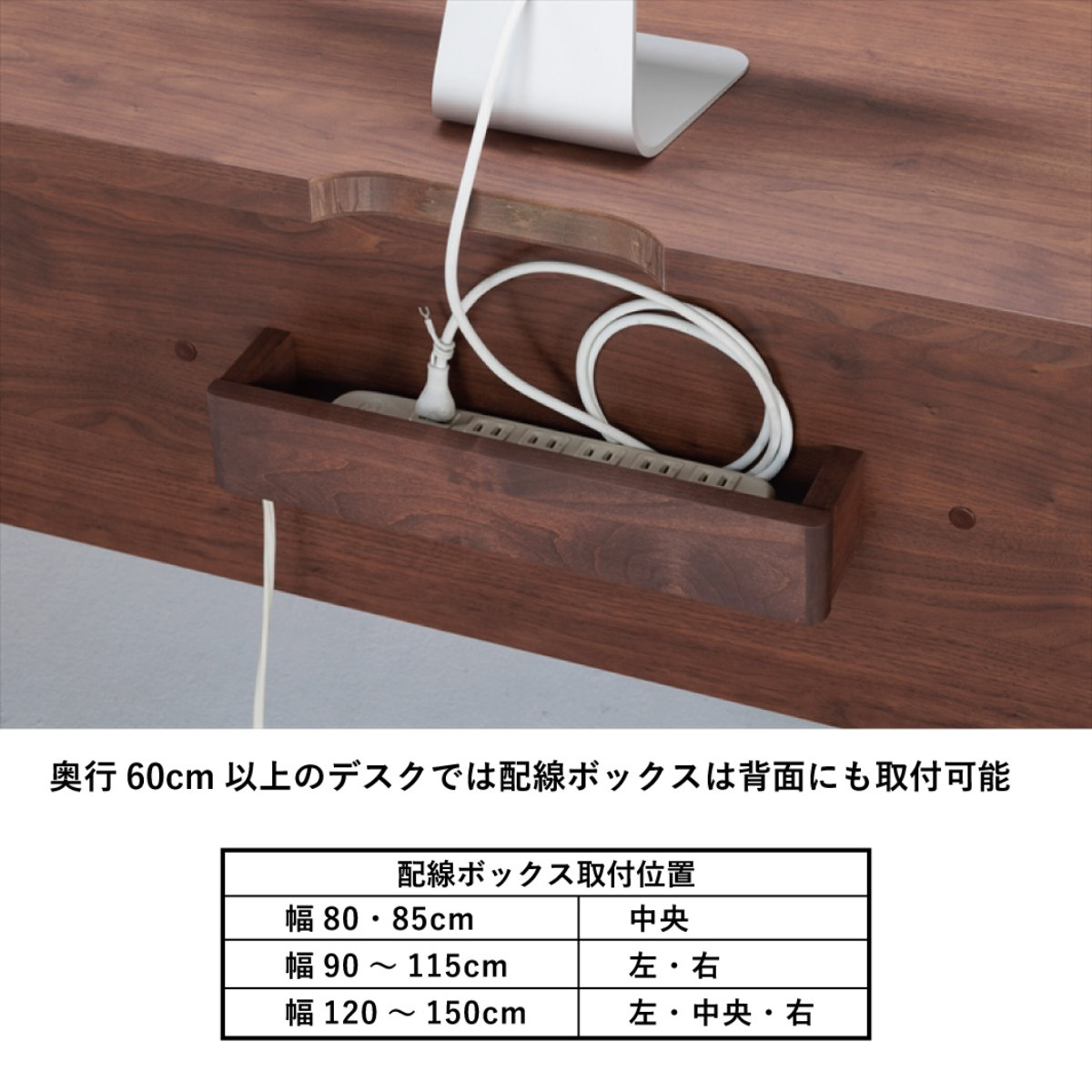 ワークデスク シンプル 幅100cm 奥行60cm 配線ボックス付 ディアス ( 高耐久 高硬度 抗菌 パソコン デスク 机 つくえ パソコンデスク PC リビング 木目調 日本製 配線ボックス付き ナチュラル ウォールナット ) 【ナチュラル】 ナチュラル
