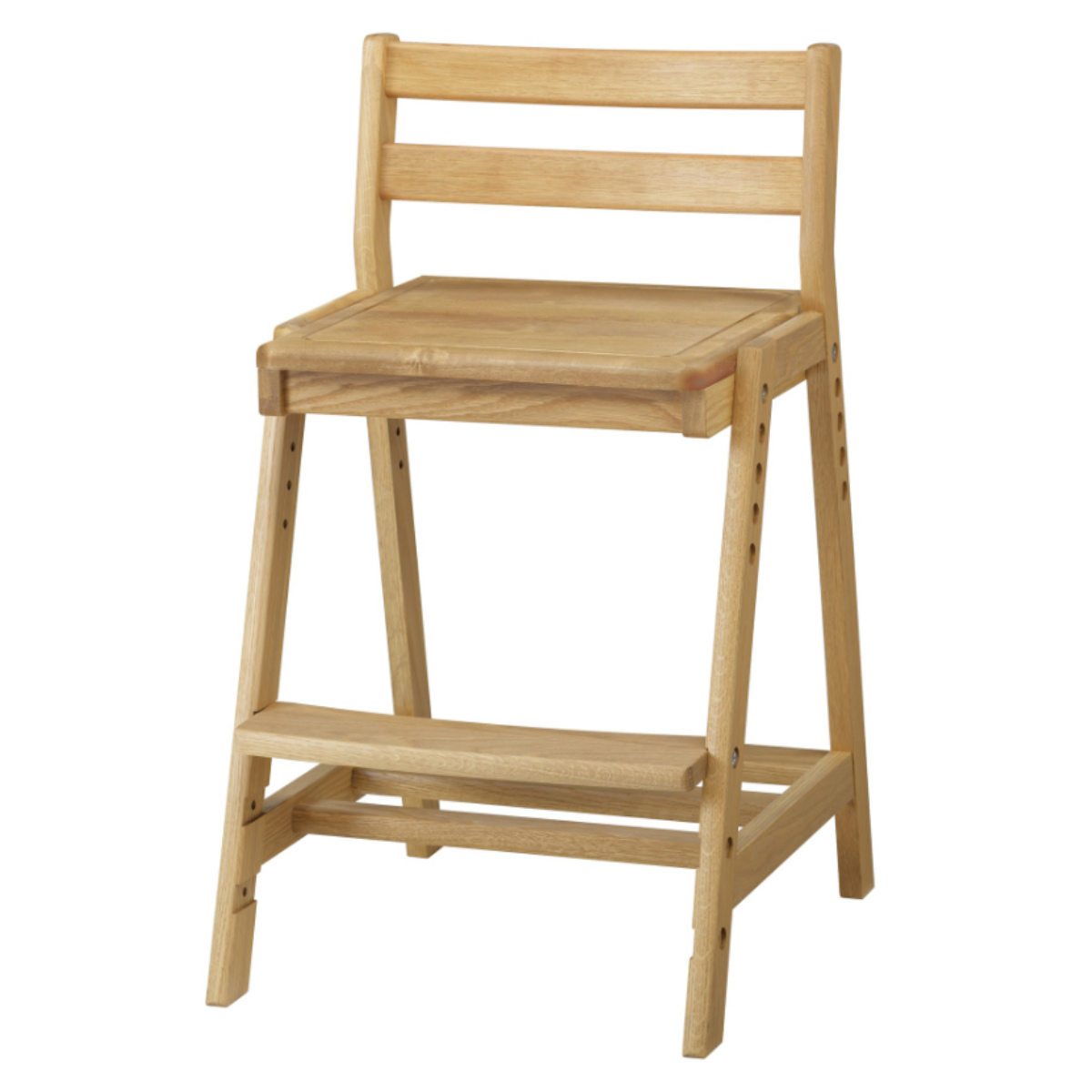 学習椅子 勉強椅子 板座タイプ リビングダイニング学習 ペルケ ( デスクチェア 学習チェア ダイニングチェア 高さ調節 子供 椅子 足置き 木製 天然木 アルダー材 イス いす チェア 子ども 日本製 収納スペース ) 【ウォールナット】 ウォールナット