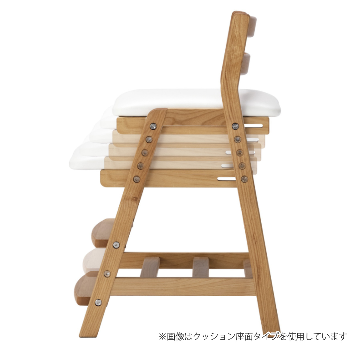 学習椅子 勉強椅子 板座タイプ リビングダイニング学習 ペルケ ( デスクチェア 学習チェア ダイニングチェア 高さ調節 子供 椅子 足置き 木製 天然木 アルダー材 イス いす チェア 子ども 日本製 収納スペース ) 【ウォールナット】 ウォールナット