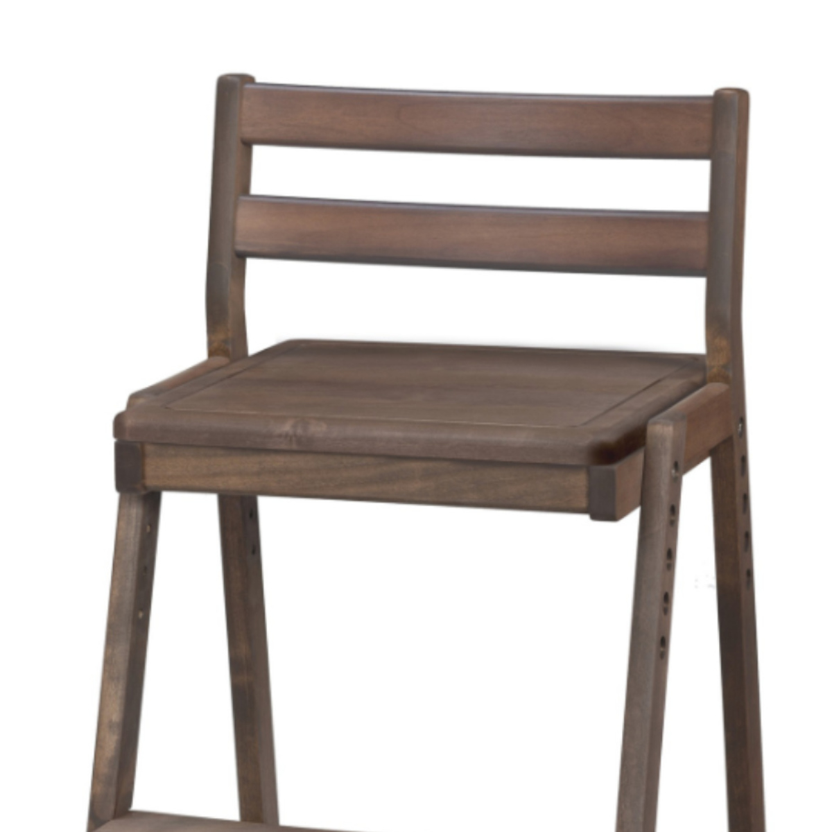 学習椅子 勉強椅子 板座タイプ リビングダイニング学習 ペルケ ( デスクチェア 学習チェア ダイニングチェア 高さ調節 子供 椅子 足置き 木製 天然木 アルダー材 イス いす チェア 子ども 日本製 収納スペース ) 【ウォールナット】 ウォールナット