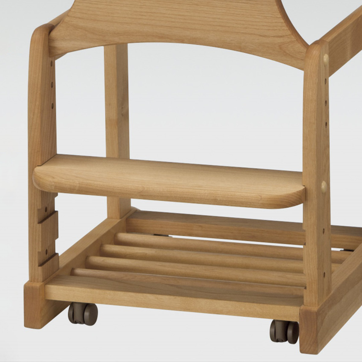 学習椅子 勉強椅子 板座タイプ リビングダイニング学習 沈み込みキャスター ダック ( デスクチェア 学習チェア ダイニングチェア 高さ調節 子供 椅子 足置き 木製 天然木 アルダー材 イス いす チェア 子ども 日本製 収納スペース )