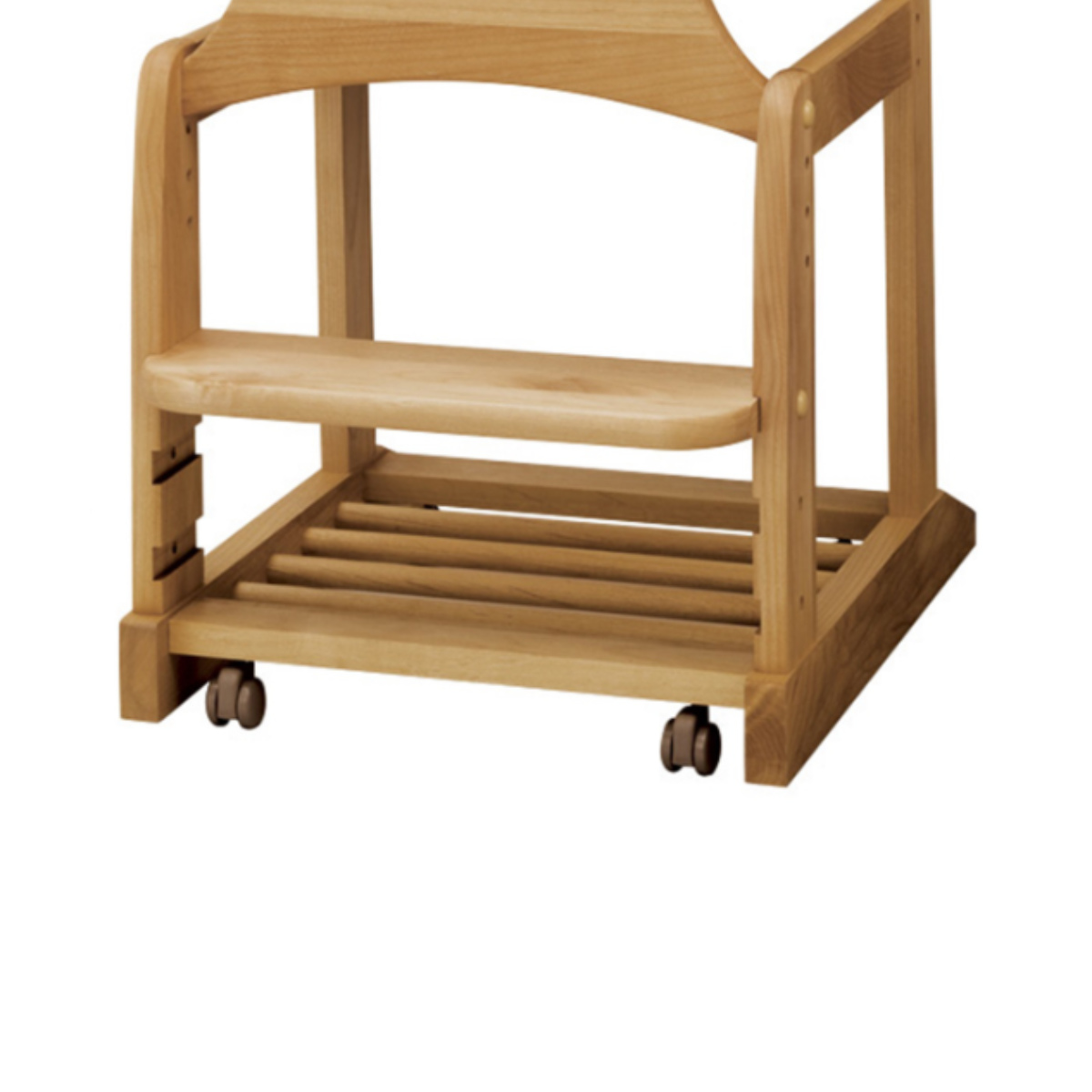 学習椅子 勉強椅子 板座タイプ リビングダイニング学習 沈み込みキャスター ダック ( デスクチェア 学習チェア ダイニングチェア 高さ調節 子供 椅子 足置き 木製 天然木 アルダー材 イス いす チェア 子ども 日本製 収納スペース )