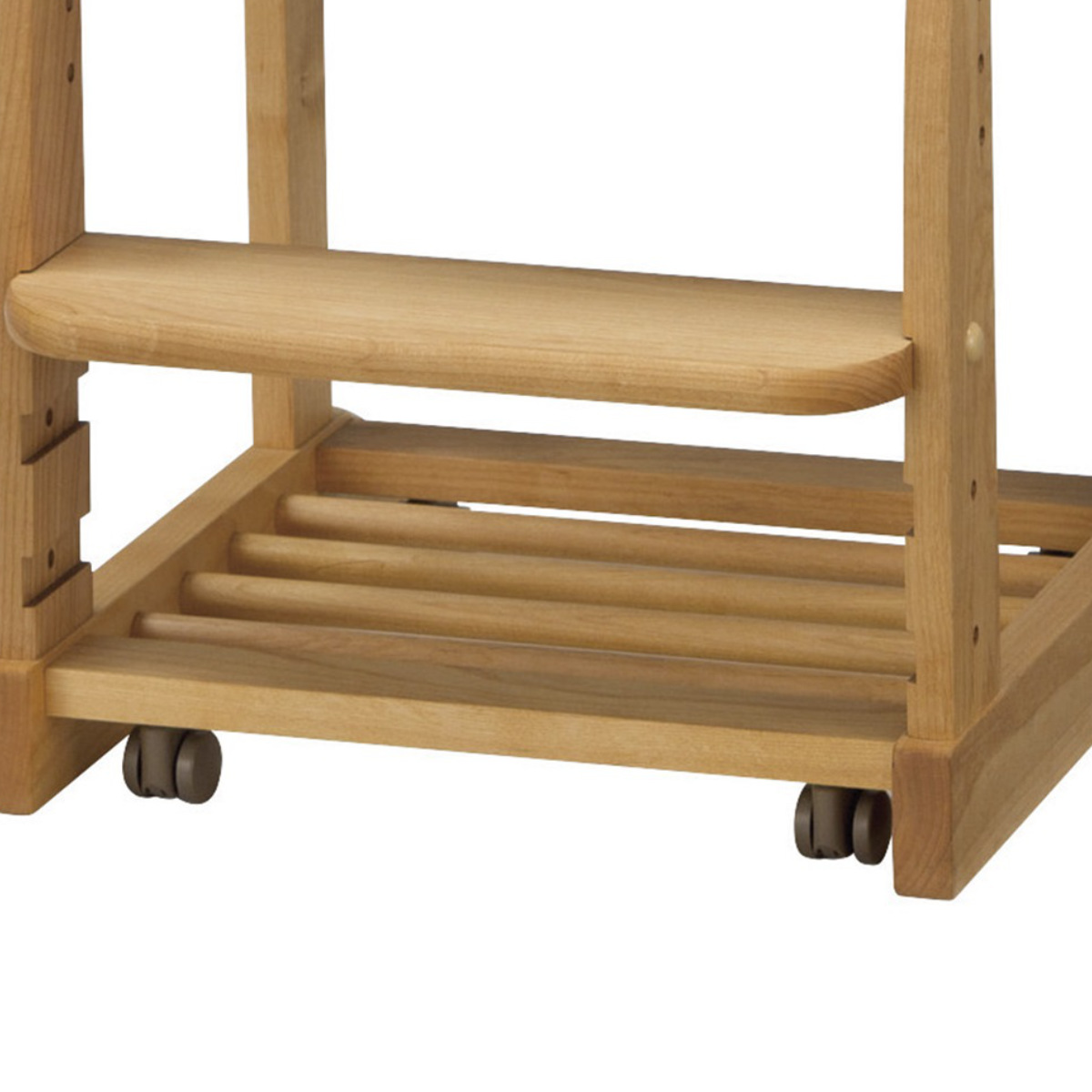 学習椅子 勉強椅子 クッション座面タイプ リビングダイニング学習 沈み込みキャスター ダック ( デスクチェア ダイニングチェア 高さ調節 子供 椅子 足置き 木製 天然木 アルダー材 イス いす チェア 子ども 日本製 収納スペース ) 【ライトブルー】 ライトブルー