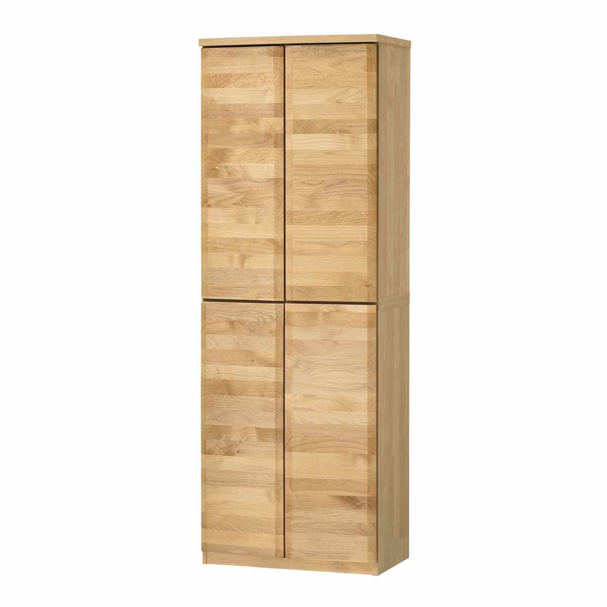 本棚 幅60.5cm ハイタイプ アールデザイン 日本製 ( 棚 ラック 扉収納 可動棚 収納 アルダー材 書棚 組み合わせ 低ホルムアルデヒド ナチュラル ウォールナット アルダー ) 【ナチュラル】 ナチュラル