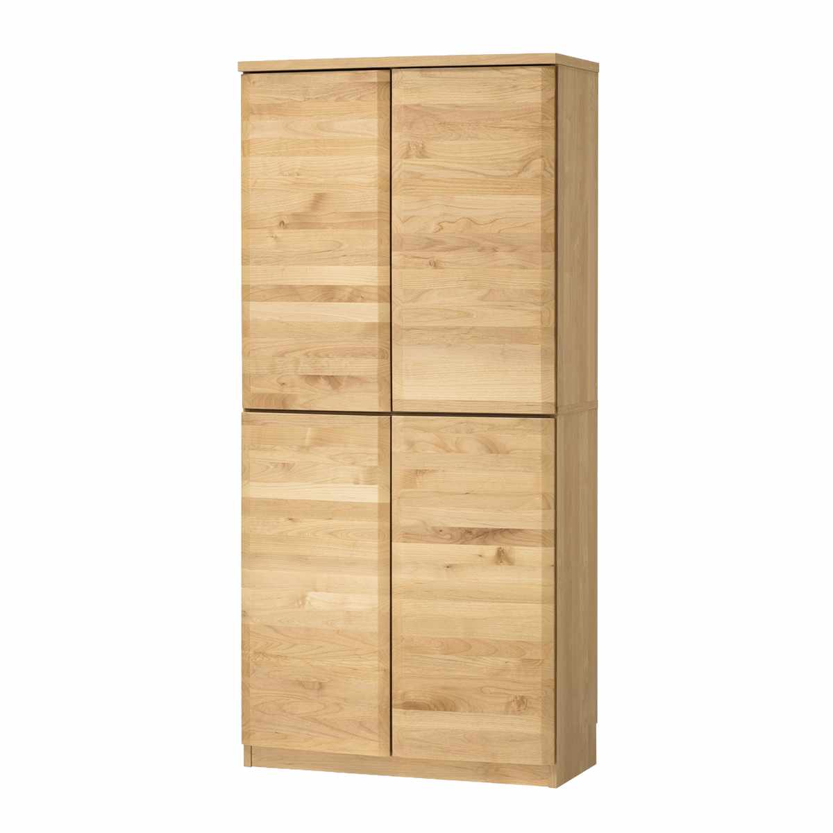 本棚 幅80.5cm ハイタイプ アールデザイン 日本製 ( 棚 ラック 扉収納 可動棚 収納 アルダー材 書棚 組み合わせ 低ホルムアルデヒド ナチュラル ウォールナット アルダー ) 【ナチュラル】 ナチュラル