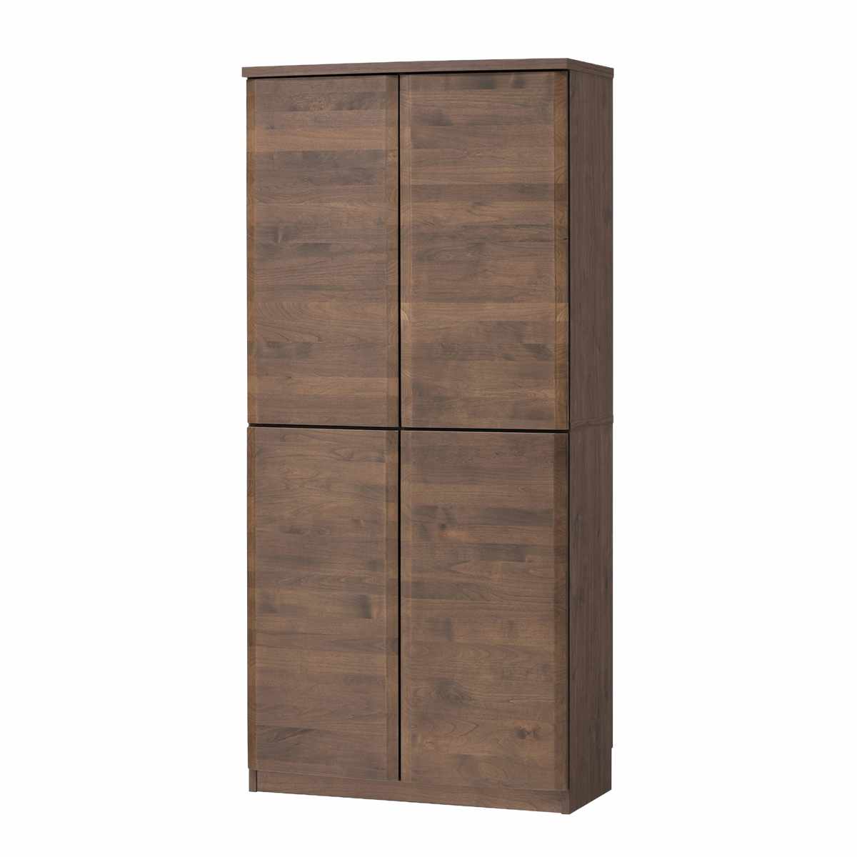 本棚 幅80.5cm ハイタイプ アールデザイン 日本製 ( 棚 ラック 扉収納 可動棚 収納 アルダー材 書棚 組み合わせ 低ホルムアルデヒド ナチュラル ウォールナット アルダー ) 【ナチュラル】 ナチュラル