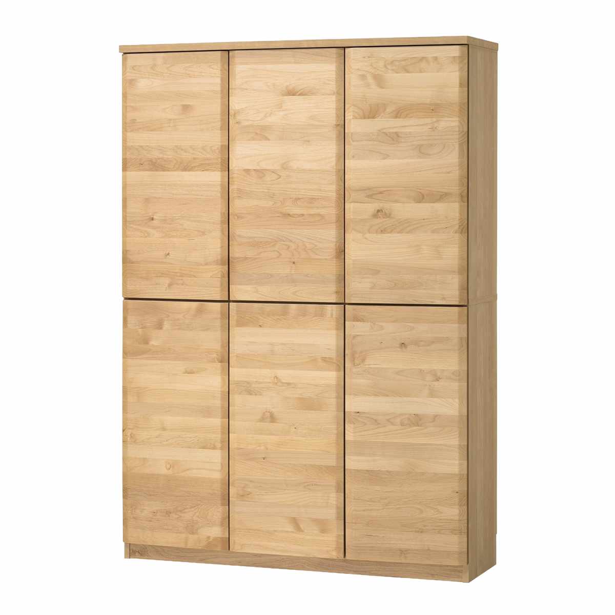 本棚 幅120.5cm ハイタイプ アールデザイン 日本製 ( 棚 ラック 扉収納 可動棚 収納 アルダー材 書棚 組み合わせ 低ホルムアルデヒド ナチュラル ウォールナット アルダー ) 【ウォールナット】 ウォールナット