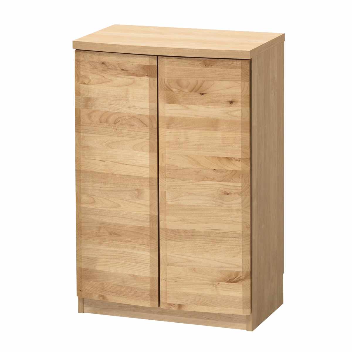 本棚 幅60.5cm ロータイプ アールデザイン 日本製 完成品 ( 棚 ラック 扉収納 可動棚 収納 アルダー材 書棚 組み合わせ 低ホルムアルデヒド ナチュラル ウォールナット アルダー ) 【ウォールナット】 ウォールナット