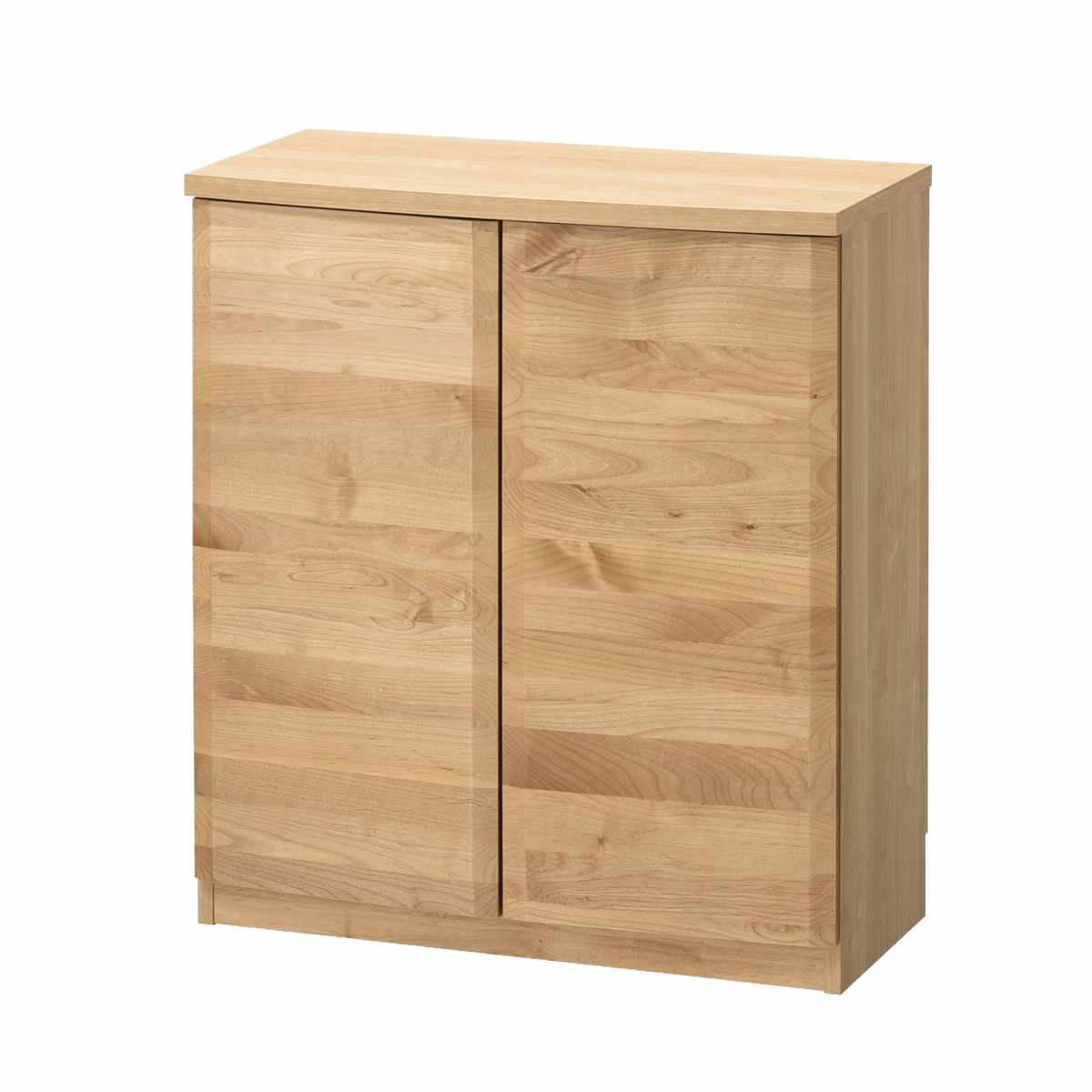 本棚 幅80.5cm ロータイプ アールデザイン 日本製 完成品 ( 棚 ラック 扉収納 可動棚 収納 アルダー材 書棚 組み合わせ 低ホルムアルデヒド ナチュラル ウォールナット アルダー ) 【ウォールナット】 ウォールナット