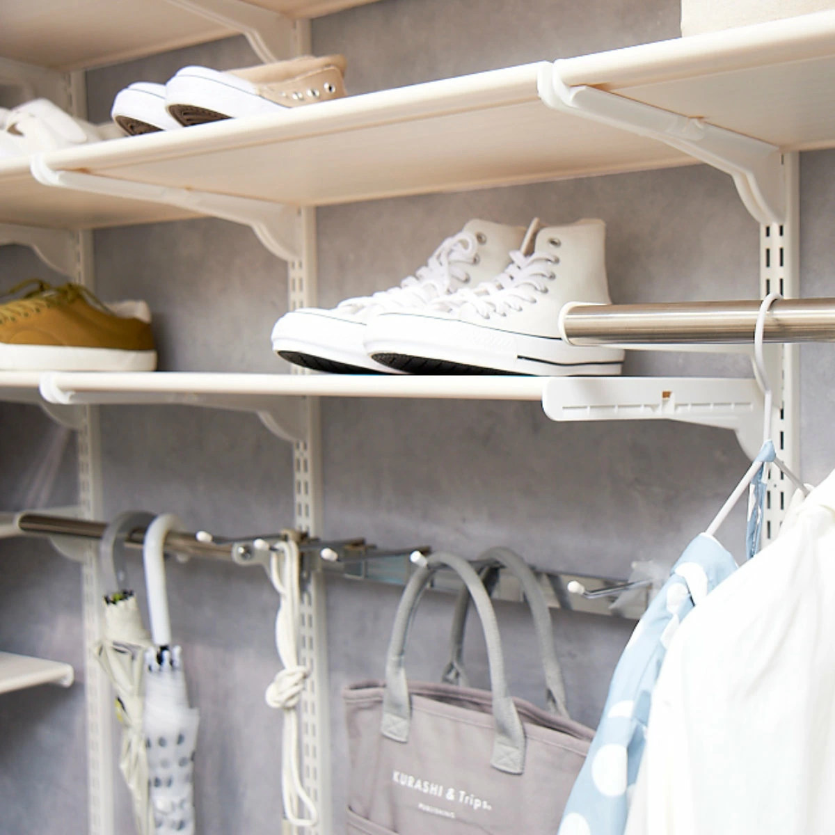 壁面収納 フィットラック 引き出し1段 シューズ用 幅75cm ( パーツ オプション 部品 DIY 収納 小物収納 小物入れ シューズ用引き出し 壁掛け 浮かせる収納 可動棚 オープンラック 収納ラック 有効活用 グレー ホワイト 玄関収納 ) 【ホワイト】 ホワイト