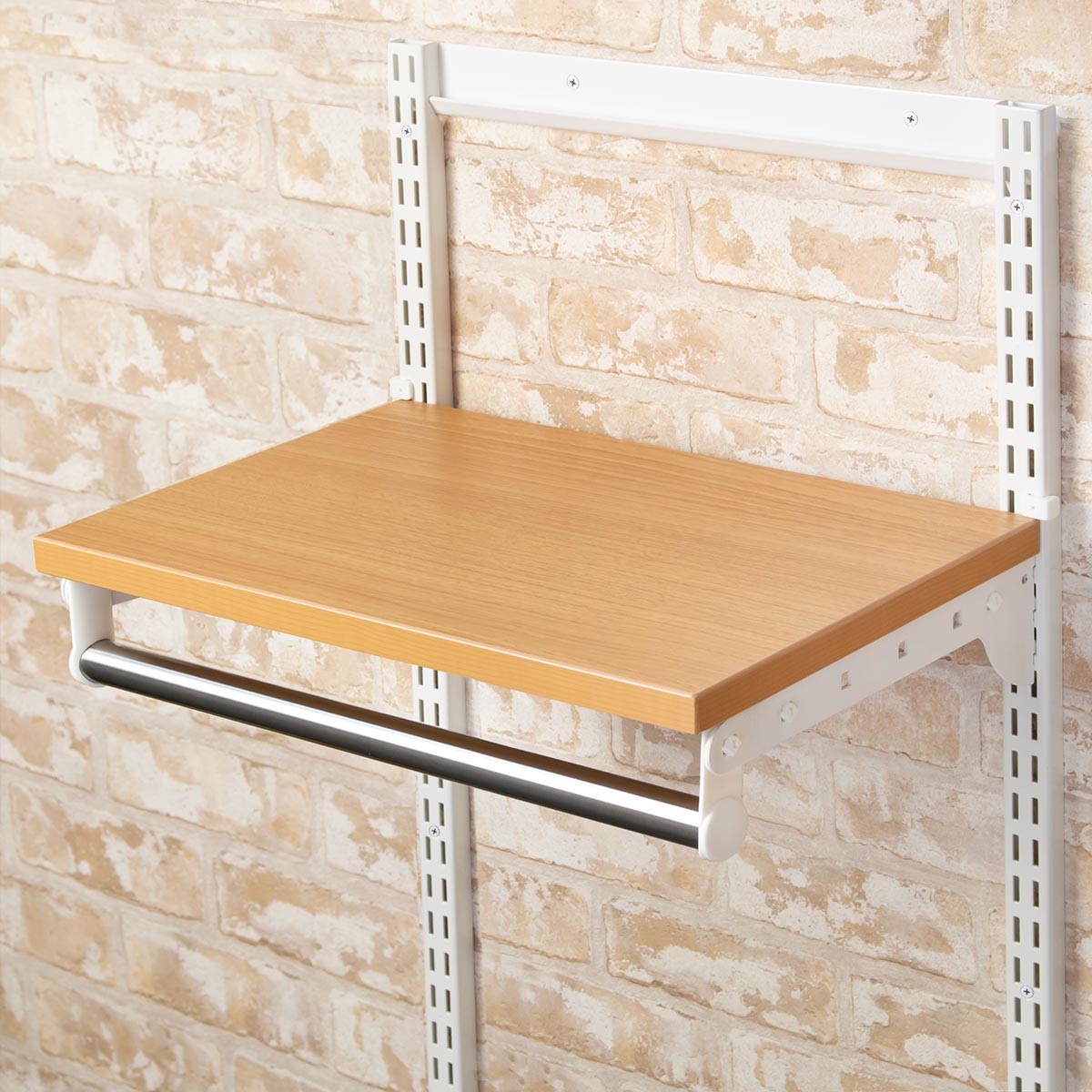 壁面収納 TPセット 木棚 パイプ セット 幅60cm 奥行40cm フィットラック ( 棚板 ハンガーラック DIY 収納 吊り下げ収納 クローゼット 可動棚 オープンラック 収納ラック 有効活用 壁掛け ラック ) 【ホワイト】 ホワイト