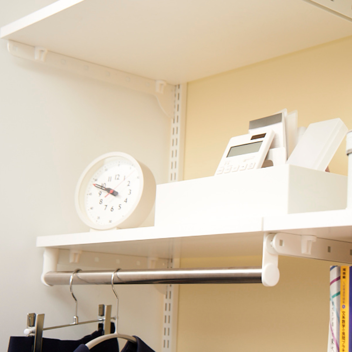 壁面収納 TPセット 木棚 パイプ セット 幅45cm 奥行45cm フィットラック ( 棚板 ハンガーラック DIY 収納 吊り下げ収納 クローゼット ホワイト 可動棚 オープンラック 収納ラック 有効活用 壁掛け 白 ラック )