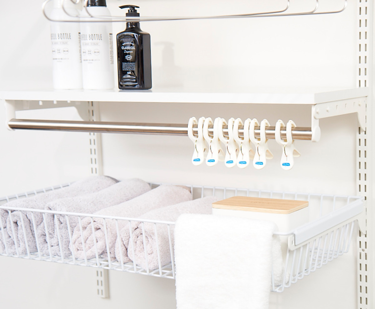 壁面収納 TPセット 木棚 パイプ セット 幅75cm 奥行45cm フィットラック ( 棚板 ハンガーラック DIY 収納 吊り下げ収納 クローゼット ホワイト 可動棚 オープンラック 収納ラック 有効活用 壁掛け 白 ラック )