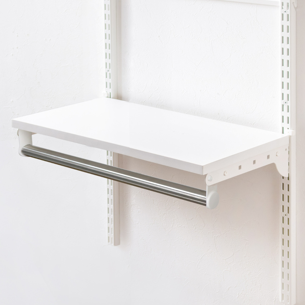 壁面収納 TPセット 木棚 パイプ セット 幅75cm 奥行45cm フィットラック ( 棚板 ハンガーラック DIY 収納 吊り下げ収納 クローゼット ホワイト 可動棚 オープンラック 収納ラック 有効活用 壁掛け 白 ラック )