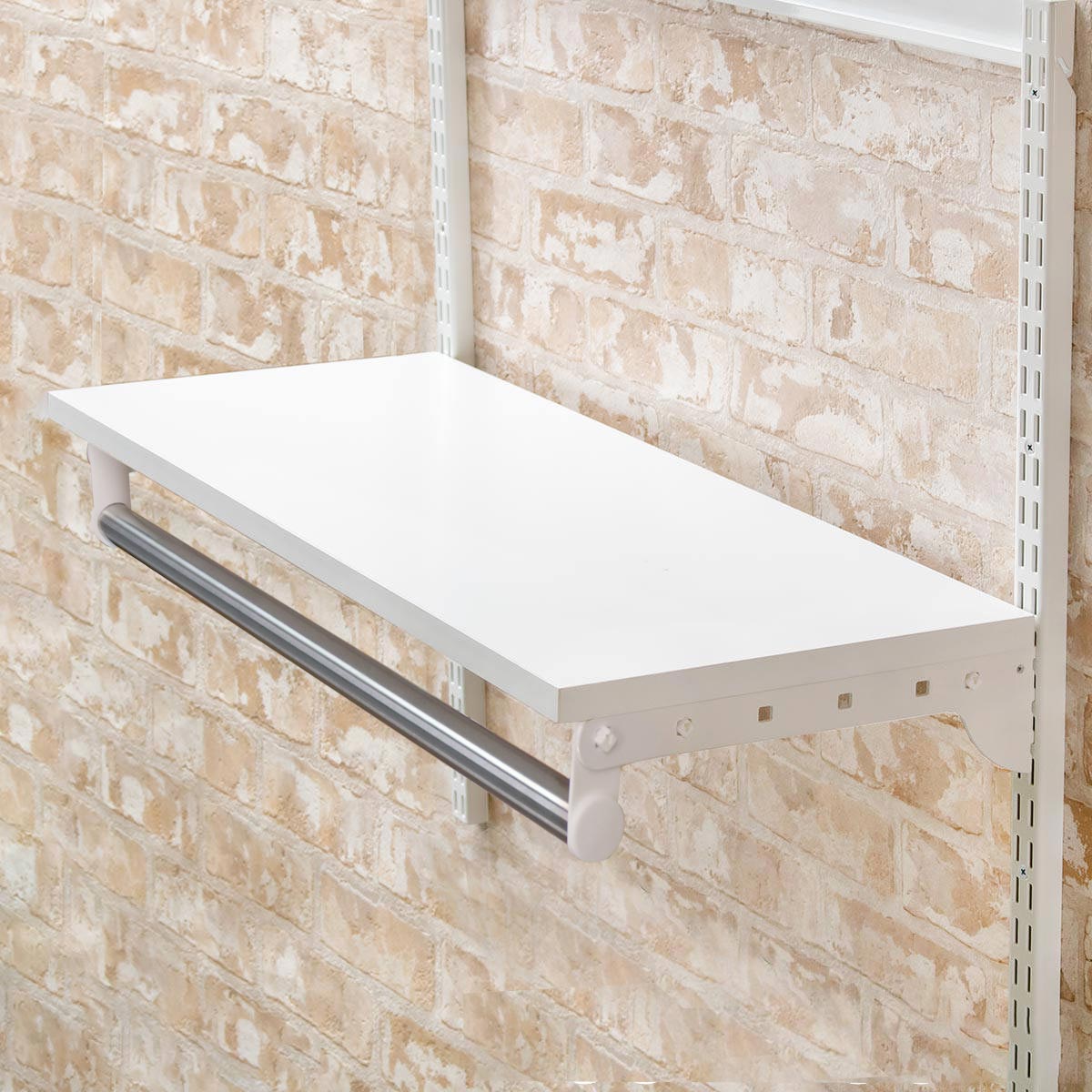 壁面収納 TPセット 木棚 パイプ セット 幅75cm 奥行45cm フィットラック ( 棚板 ハンガーラック DIY 収納 吊り下げ収納 クローゼット ホワイト 可動棚 オープンラック 収納ラック 有効活用 壁掛け 白 ラック )