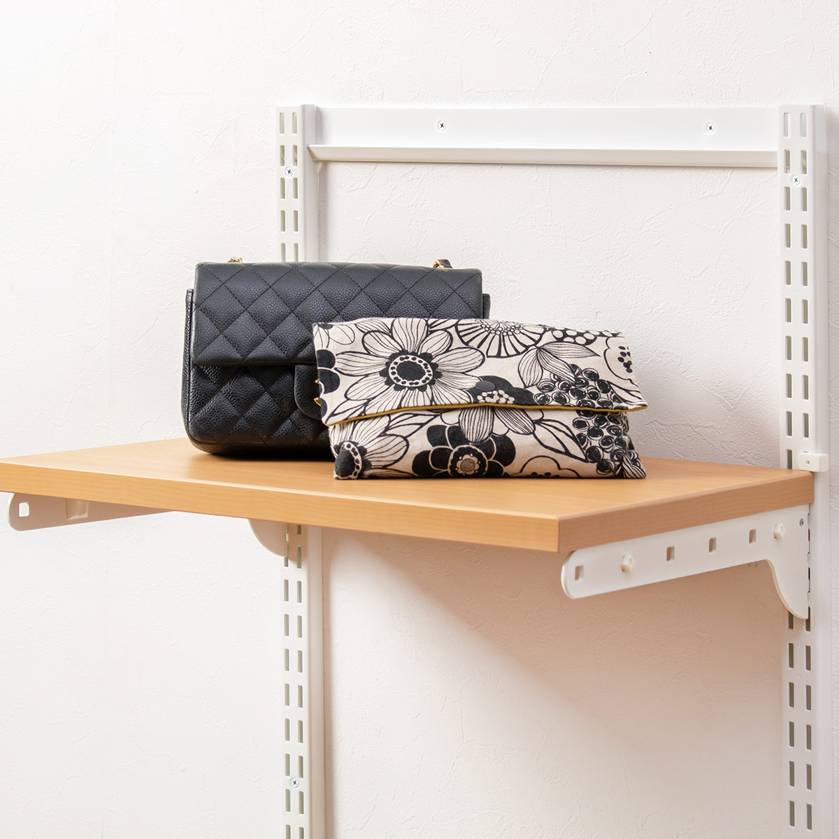 壁面収納 TSセット 棚板 ブラケット 幅90cm 奥行40cm フィットラック ( 木製 DIY 収納 可動棚 オープンラック 収納ラック 有効活用 収納スペース 壁掛け ラック 棚受け ウォールシェルフ ) 【ホワイトウッド】 ホワイトウッド