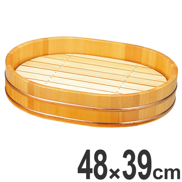盛器 木製 尺6 小判桶盛込器 目皿付き 皿 食器 刺身 お造り 食器 盛り皿 ( お皿 大漁盛り 器 うつわ 和食器 舟盛り 盛る 魚 懐石 懐石料理 飲食店 料亭 旅館 大皿 小判型 )
