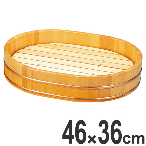 盛器 木製 尺5 小判桶盛込器 目皿付き 皿 食器 刺身 お造り 食器 盛り皿 ( お皿 大漁盛り 器 うつわ 和食器 舟盛り 盛る 魚 懐石 懐石料理 飲食店 料亭 旅館 大皿 小判型 )