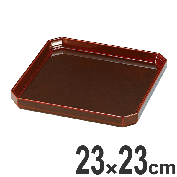 盛器 木製 7.5寸 隅切敷板 溜 漆塗 盛皿 越前漆器 盛込台 盛り皿 皿 食器 業務用 ( お皿 天皿 八寸 盆 付出皿 前菜皿 器 うつわ 和食器 突出皿 漆 塗り 漆塗り 漆器 懐石 懐石料理 飲食店 料亭 旅館 大皿 )