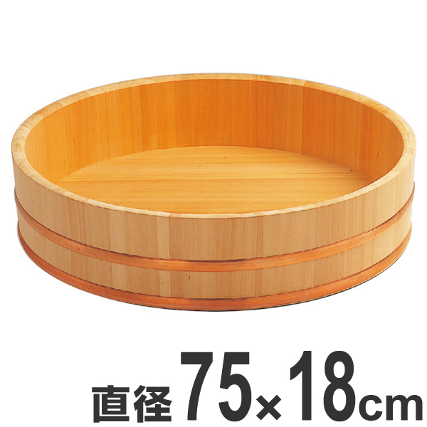 寿司桶 木製 2.5尺 飯切 飯台 桶 業務用 ( 半切り 鮨 寿司 すし おけ ちらし寿司 盛り付け 大容量 大サイズ 飲食店 寿司屋 和食 )