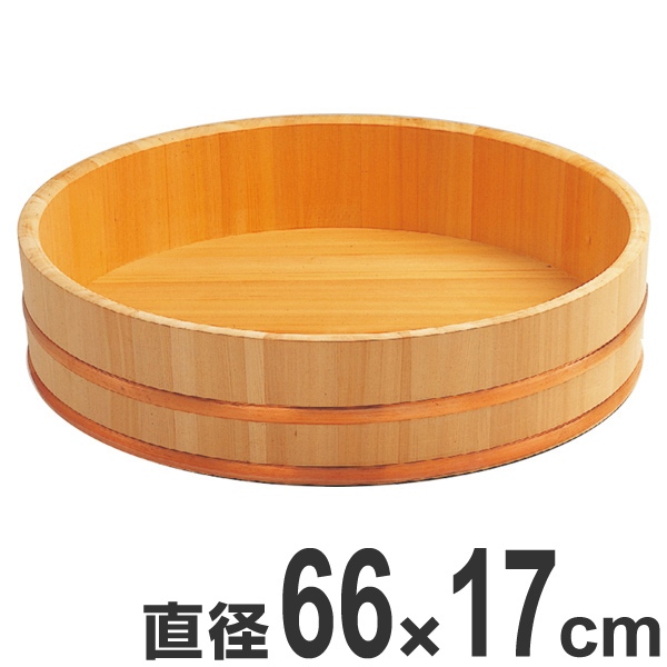 寿司桶 木製 尺2.2 飯切 飯台 桶 業務用 ( 半切り 鮨 寿司 すし おけ ちらし寿司 盛り付け 大容量 大サイズ 飲食店 寿司屋 和食 )