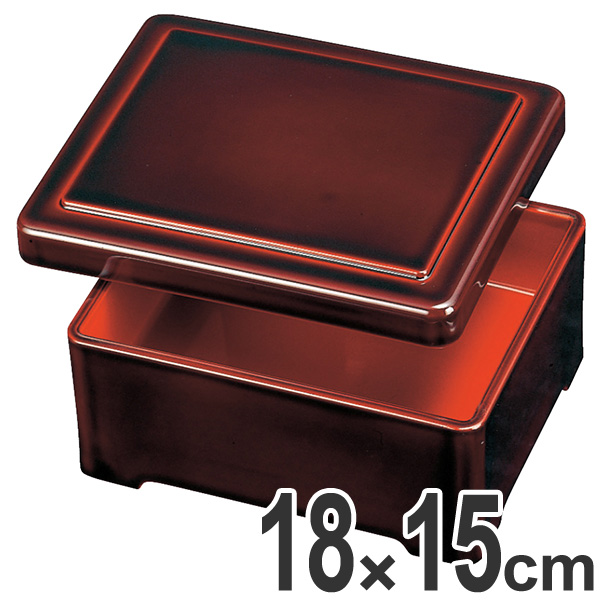 うな重 器 角 殿上丼重 沈金ぼたん彫り 溜内朱 漆塗 重箱 丼重 うなぎ 漆器 食器 業務用 受注生産品 ( 脚付き 和食器 和風 鰻丼 鰻 ウナギ うな丼 漆塗り 漆 塗り 脚 高級感 蓋付き )