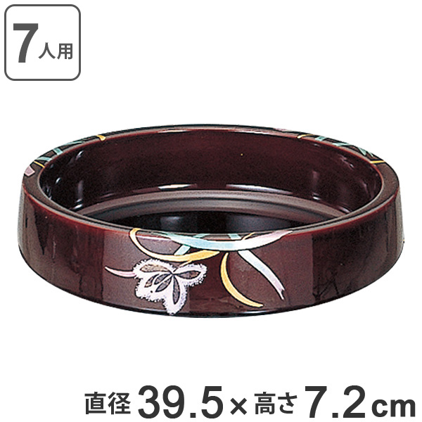 寿司桶 太鼓 尺3寸 溜蘭 内塗溜 食器 組桶 業務用食器 （ 40cm すし桶 寿司容器 太鼓型 7人前 出前 盛り込み お寿司 すし 鮨 入れ物  容器 器 皿 漆塗り ）